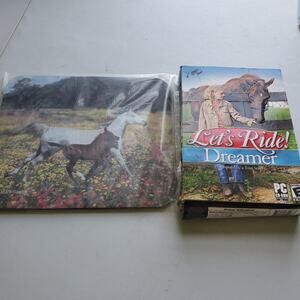 Let's Ride dreamer PC-ROM Box and Manual and horse game with horse mouse pad